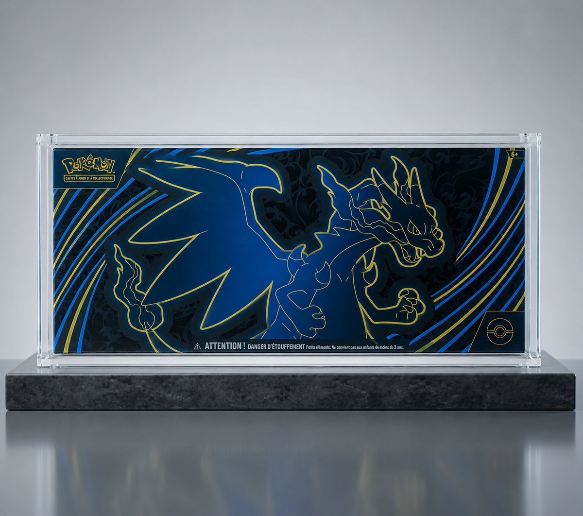 Boîtier acrylique transparent ShieldVault pour coffret UPC Pokémon avec fermeture magnétique